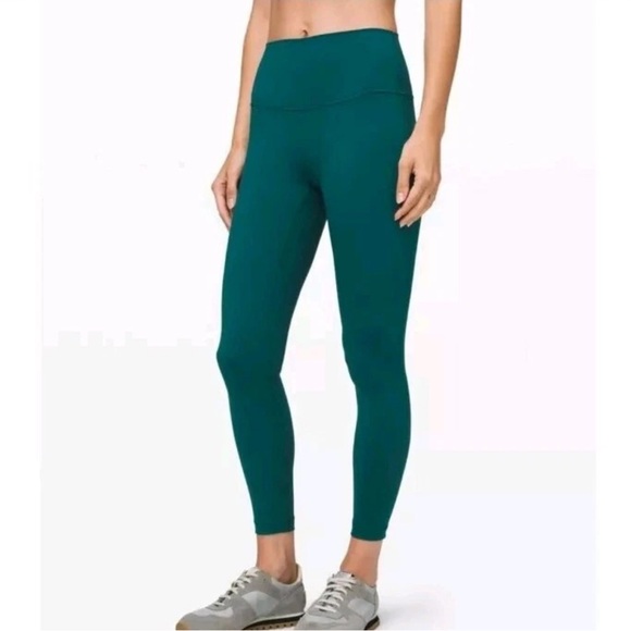 Lululemon Wunder Under High Rise Leggings 27” *Nulux Size 12 - Emerald Green - Picture 1 of 15
